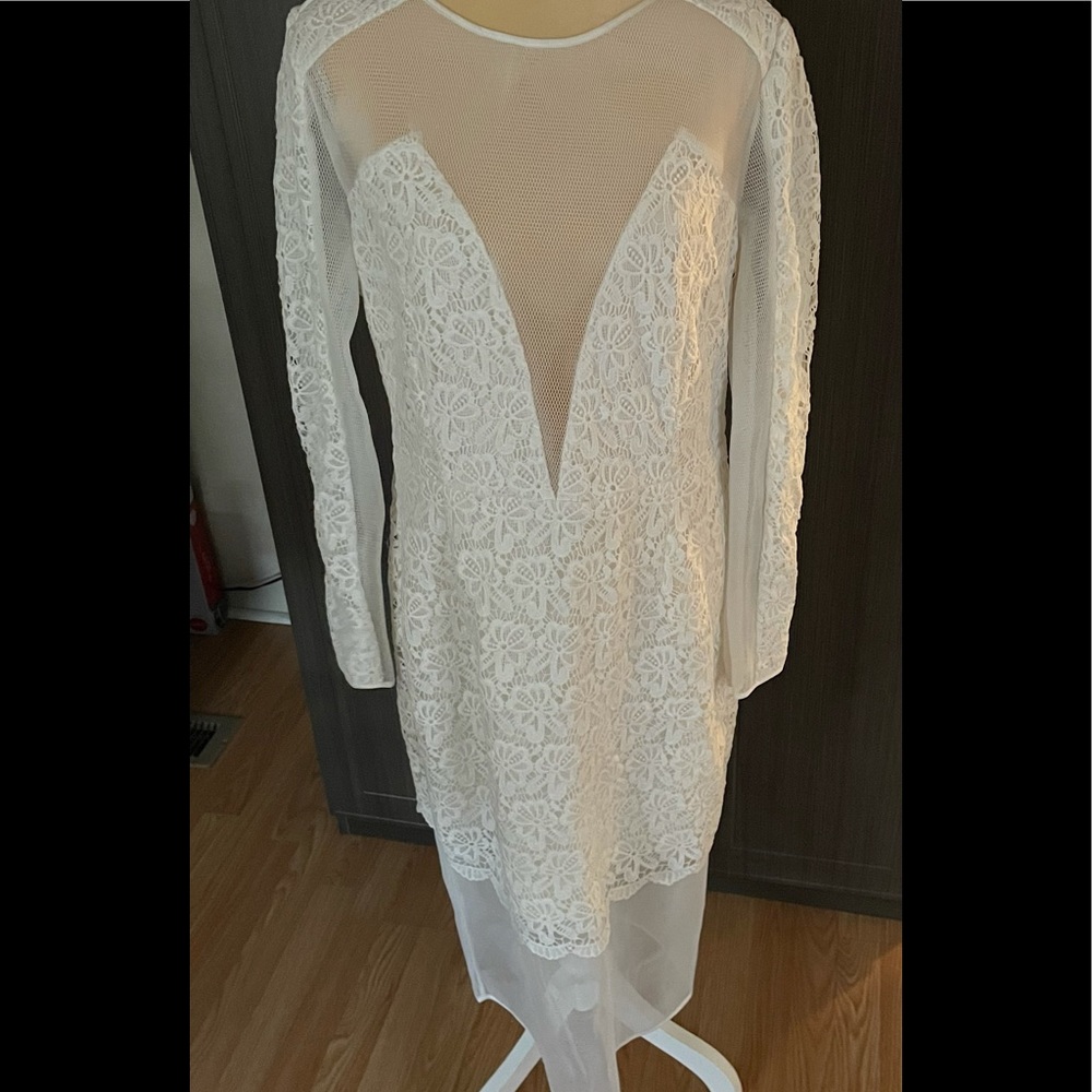 NWT Asos Lace Wedding Dress 14T Plunging Neckline